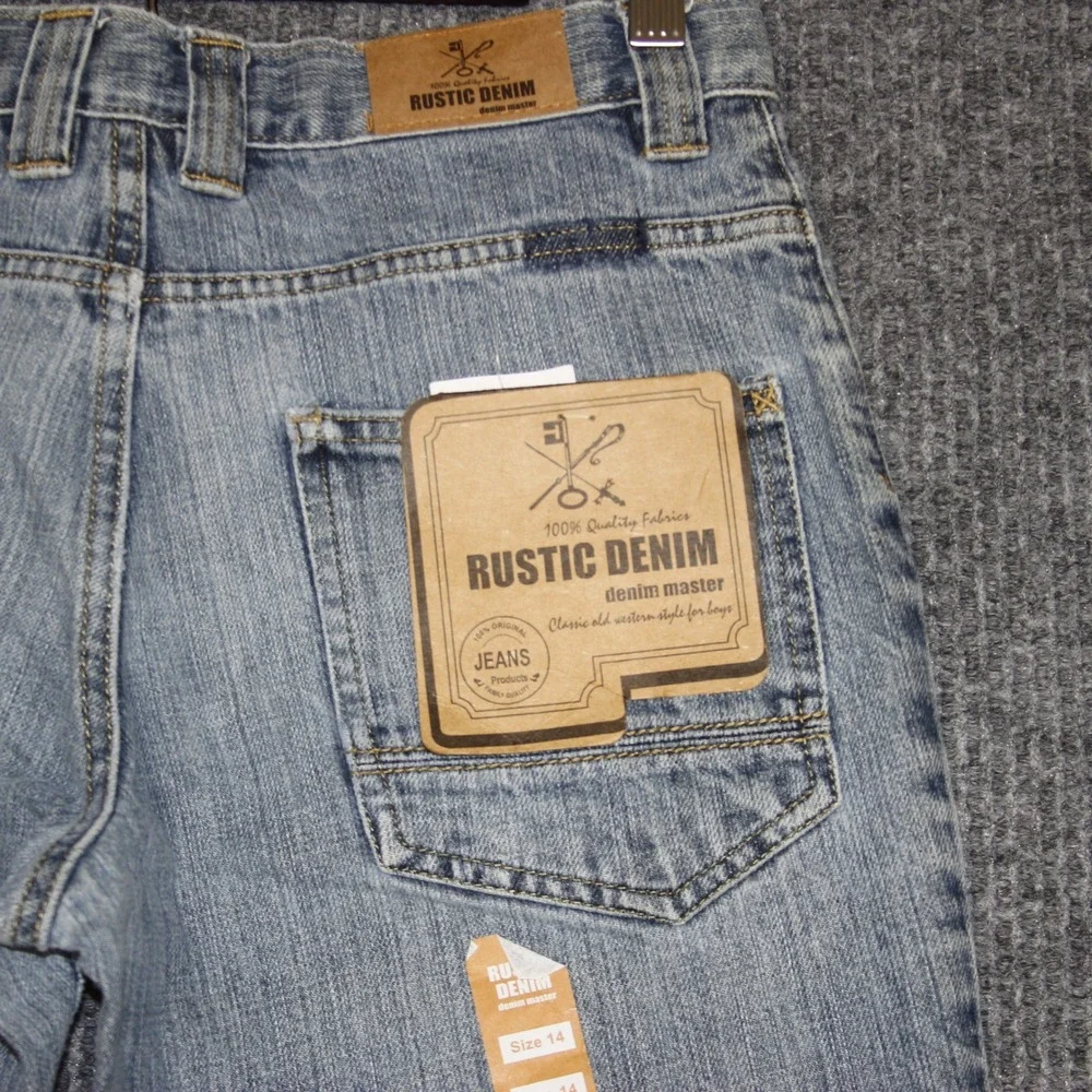 Rustic Denim Jeans Boys Size 14 Light Wash Straight Leg Casual‎ Cotton